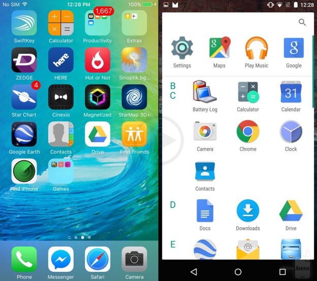 Notable Difference Between The iOS 9 And Android N