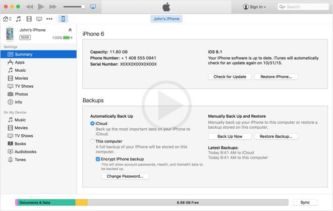 How To Backup Your Data Via iTunes