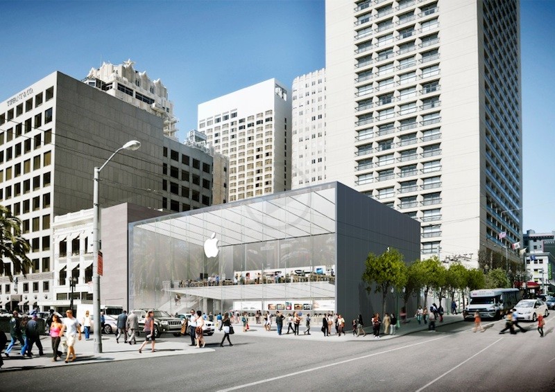 Sliding Doors Made From Glass Are Now Being Out On Apples New Store In San Francisco