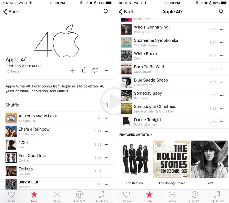 Songs From Apple Ad Has Been Added In Apple Music That Features Anniversary Playlist