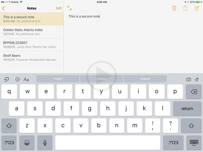 Steps To Secure One’s Notes Using The Touch ID System For iOS 9.3