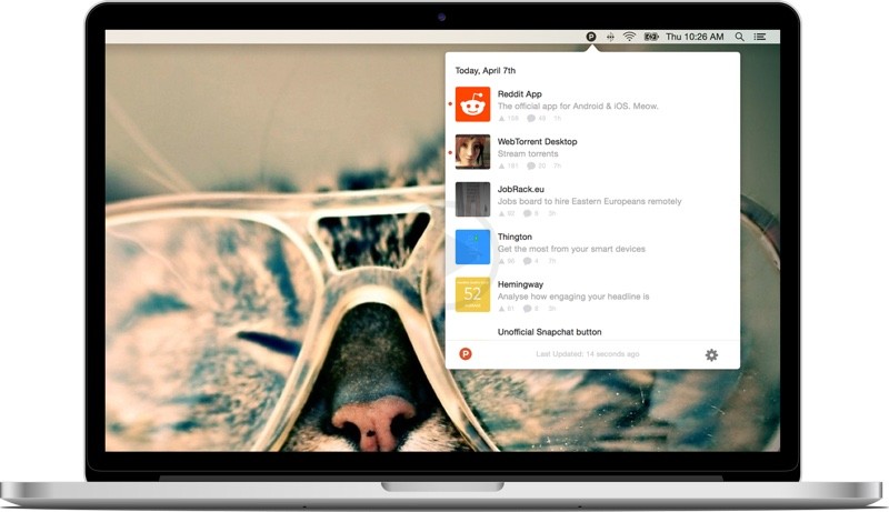 Product Hunts Mac Compatible App Along With Fully Fledged Menu Bar Launched
