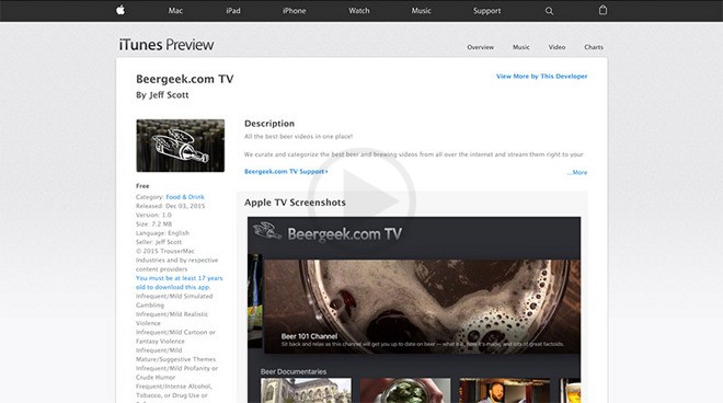 Apple’s TV Web Previews Activated For Apps
