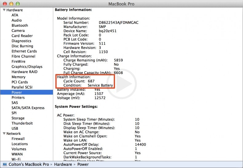 How to Find the Battery Life Cycle of MacBook Devices