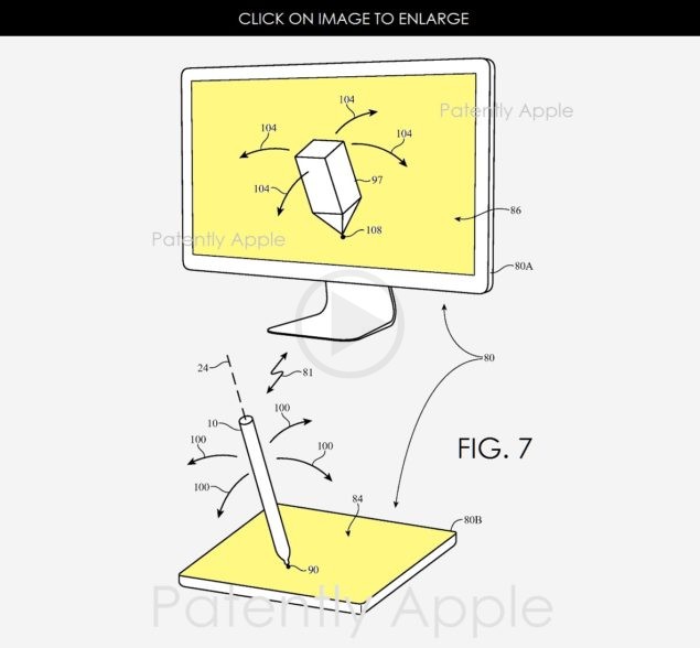 Apple Patent Showing a More Sophisticated Stylus Compatible With Two iPad Pros and Mac Track Pad