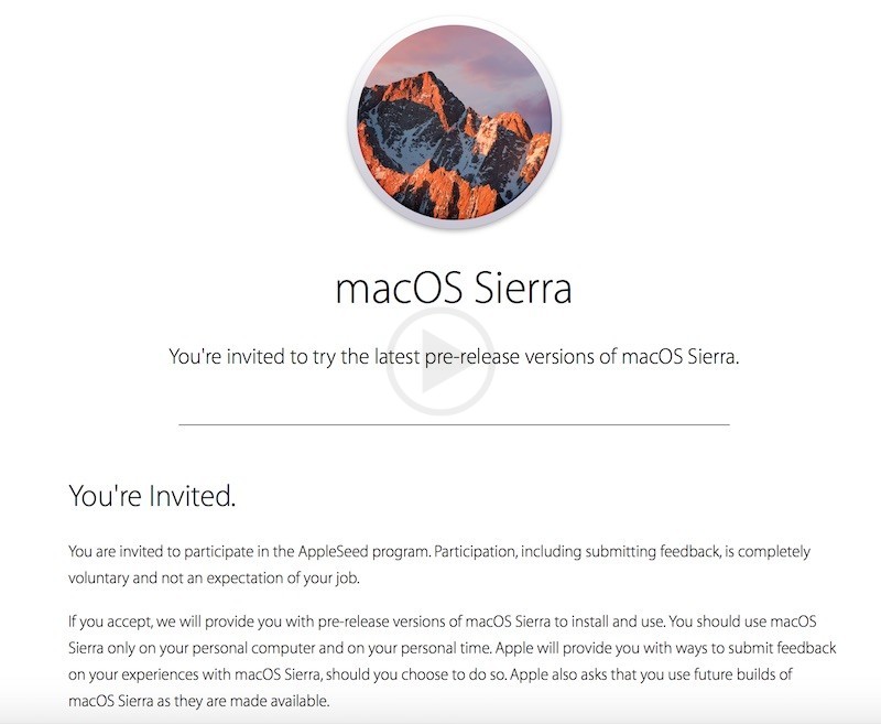 Apple Invites Employees for Sierra Testing