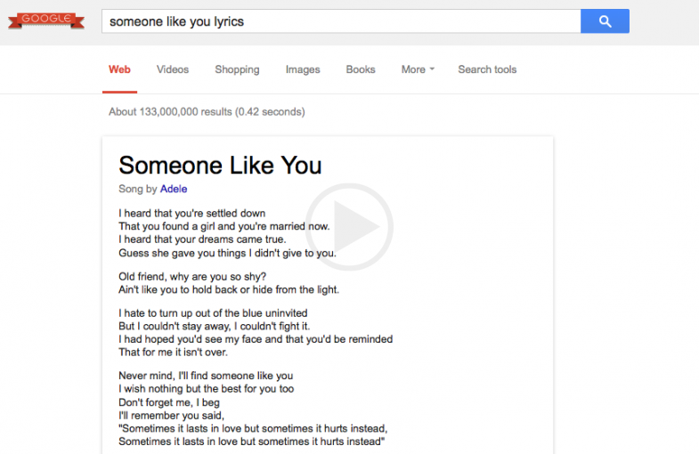 The Search Option of Google Has Now Managed to Top the Lyrical Game