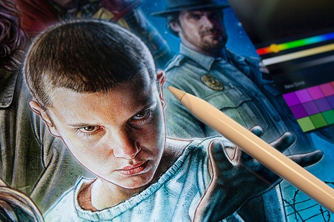 Apple Pencil and iPad Pro of Apple Used to Create the Poster of Stranger Things