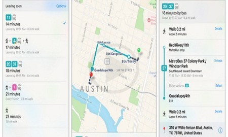 Apple Maps Transit Information For Austin Texas